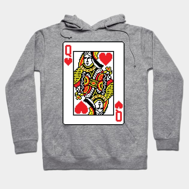 Queen of Hearts Pixel Art Hoodie by inotyler